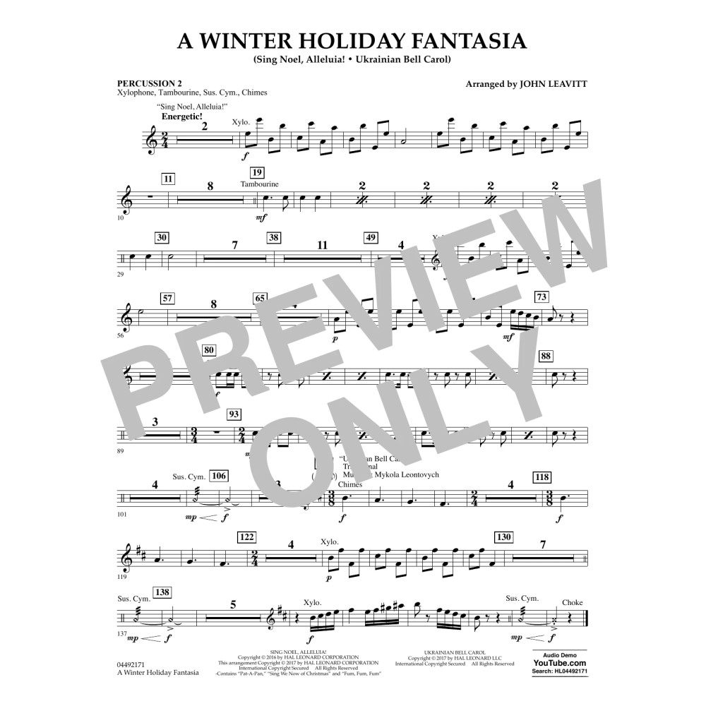 A Winter Holiday Fantasia - Percussion 2